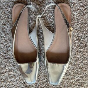 Chinese Laundry Silver Slingback Flats